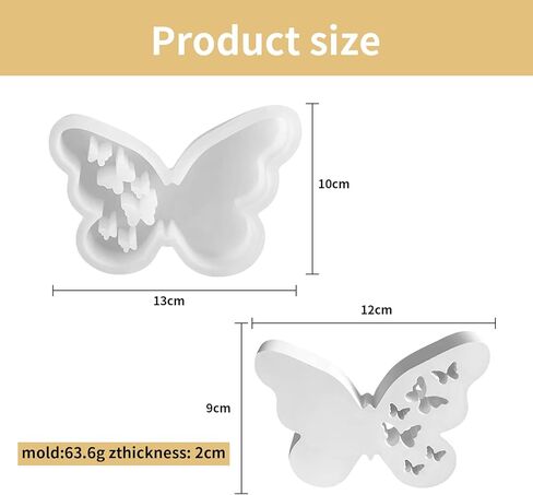 Gypsum Butterfly Mold for Casting, Large Silicone Mold for Fondant, Cake Decor, Epoxy Resin, Decorative in Saudi Arabia
