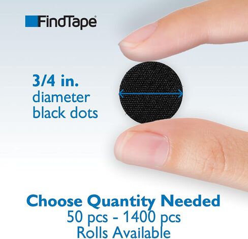 FindTape HL74-C/BLK07550L HL74-C حلقة جانبية مدعومة بمادة لاصقة فقط العملات المعدنية/النقاط: قطر 3/4 بوصة، أسود in Kuwait