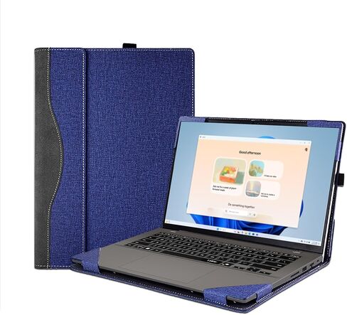 Laptop Case Cover for ASUS Vivobook 14 (M1407 /X1407) & S14 S3407 & for Vivobook14 Flip TP3407 Sleeve PU Leather Bag 14'' Notebook PC Protective Shell with Pen Holder (Dark Blue) in Saudi Arabia