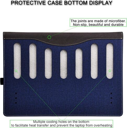 Laptop Case Cover for ASUS Vivobook 14 (M1407 /X1407) & S14 S3407 & for Vivobook14 Flip TP3407 Sleeve PU Leather Bag 14'' Notebook PC Protective Shell with Pen Holder (Dark Blue) in Saudi Arabia
