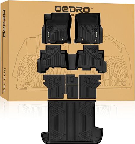 OEDRO Floor Mats Cargo Liner Fit for 2013-2024 Toyota 4Runner 5-Seater, Custom Fit TPE All Weather Floor Liners Trunk Mat with Backrest Mat for 4Runner Accessories, Car Mat Full Set, Black in Saudi Arabia