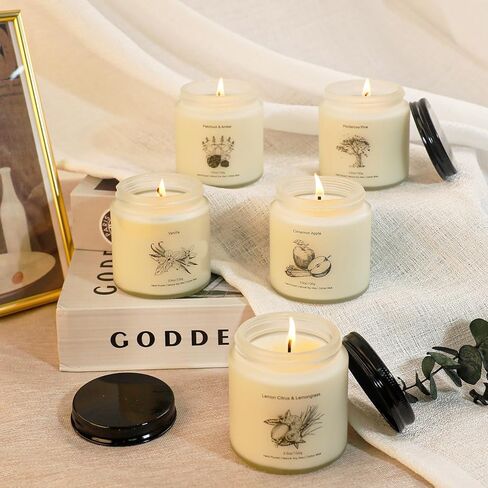 مجموعة 8 شموع معطرة للمنزل، مجموعة هدايا شموع عطرية للنساء، مجموعة شموع شمع الصويا الطبيعية، مثالية لديكور المنزل وأعياد الميلاد، وعيد الحب، وعيد الشكر، وهدايا عيد الميلاد in Saudi Arabia