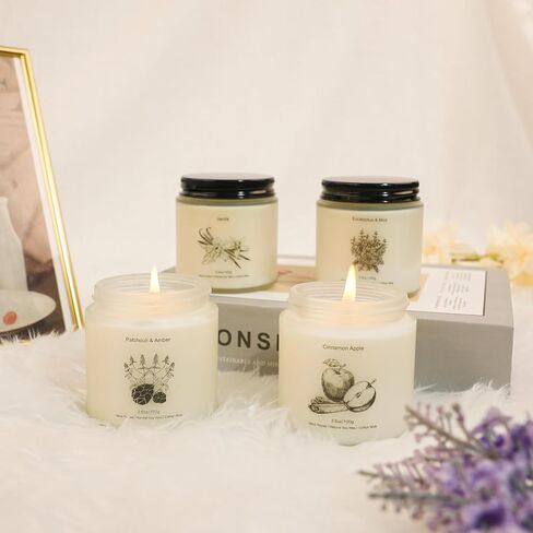 مجموعة 8 شموع معطرة للمنزل، مجموعة هدايا شموع عطرية للنساء، مجموعة شموع شمع الصويا الطبيعية، مثالية لديكور المنزل وأعياد الميلاد، وعيد الحب، وعيد الشكر، وهدايا عيد الميلاد in Saudi Arabia
