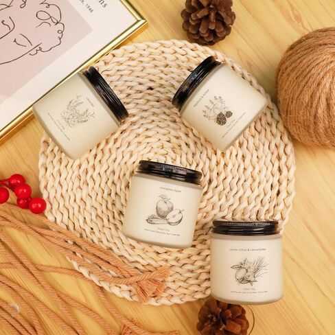 مجموعة 8 شموع معطرة للمنزل، مجموعة هدايا شموع عطرية للنساء، مجموعة شموع شمع الصويا الطبيعية، مثالية لديكور المنزل وأعياد الميلاد، وعيد الحب، وعيد الشكر، وهدايا عيد الميلاد in Saudi Arabia