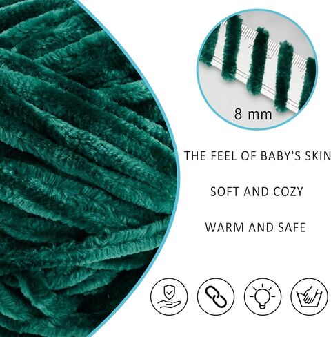 Soft Velvet Chenille Yarn for Crochet and Knitting Bulky Blankets 4oz 66yds in Saudi Arabia