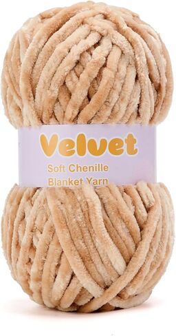 Soft Velvet Chenille Yarn for Crochet and Knitting Bulky Blankets 4oz 66yds in Saudi Arabia