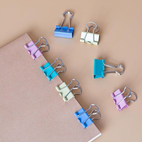 50 Pcs Colorful Binder Clips, Non-Slip Paper Binder Clips Assortment, Metal Office Document Clamps for Files Bills Paper Business Office Supplies (19mm) in Saudi Arabia