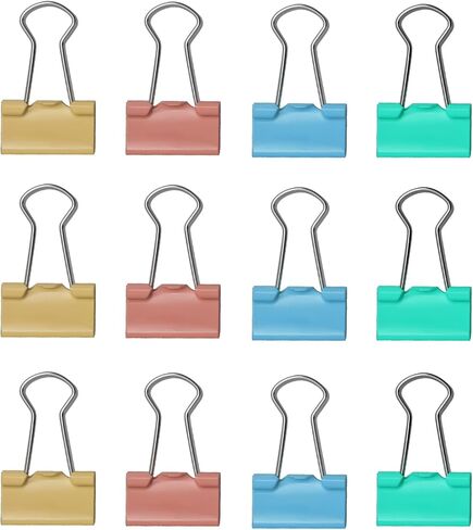 50 Pcs Colorful Binder Clips, Non-Slip Paper Binder Clips Assortment, Metal Office Document Clamps for Files Bills Paper Business Office Supplies (19mm) in Saudi Arabia