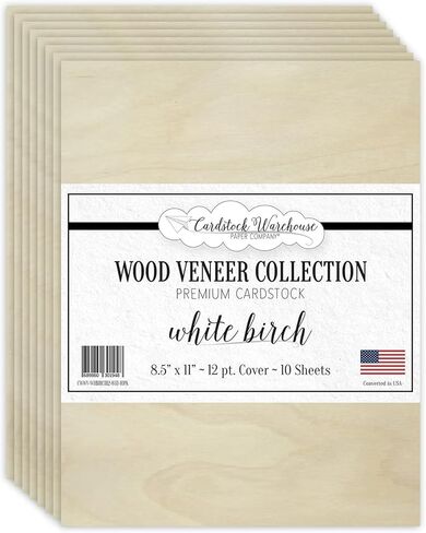 Cardstock Warehouse Wood Veneer Cherry Brown مقاس 8.5 × 11 بوصة - 12 نقطة سميكة من ورق البطاقات الفاخر - 10 ورقات in Kuwait