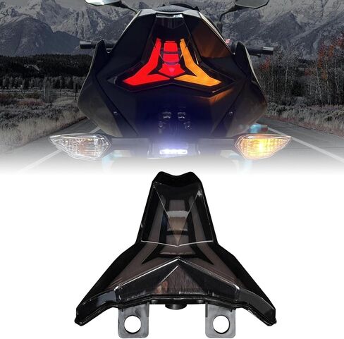 ضوء خلفي PSLER لدراجة Ninja 400 LED ضوء إشارات الانعطاف المتكامل للفرامل Ninja400 Z400 2018-2024، ZX-6R 2019-2025، ZX-10R 2016-2025، Z1000 2013-2024 أسود in Kuwait
