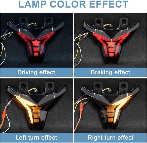 ضوء خلفي PSLER لدراجة Ninja 400 LED ضوء إشارات الانعطاف المتكامل للفرامل Ninja400 Z400 2018-2024، ZX-6R 2019-2025، ZX-10R 2016-2025، Z1000 2013-2024 أسود in Kuwait