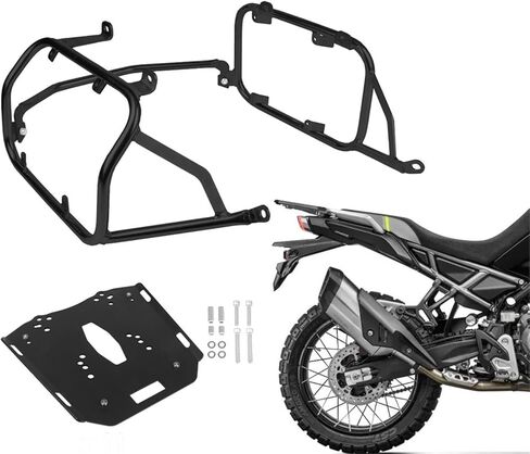 Rack Motorcycle Top Case Stainless Steel Bracket Saddlebag Luggage Boxs Holder Compatible for CFMOTO MT450 450 MT(Silver Pannier Rack) in Saudi Arabia