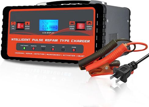 6-Amp Battery Charger, Smart Trickle Charger 12V/24V Car Battery Charger for Lead-Acid,LiFePO4 & Lithium Batteries, Automatic Maintainer Desulfator w/Temp Compensation for Car Truck Lawn Mower Boat in Saudi Arabia
