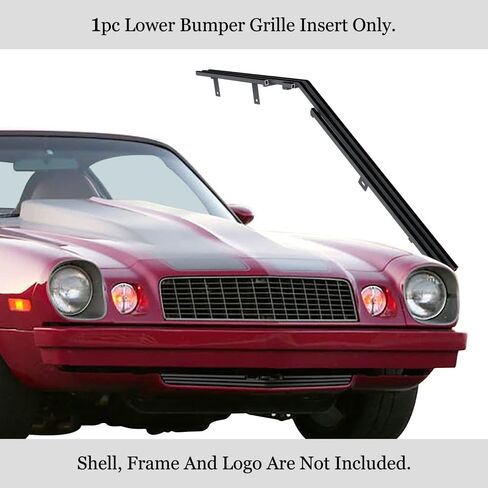 APS Compatible with Chevy Camaro 1974-1977 Lower Bumper Stainless Steel Black Horizontal Billet Front Grill Grille Insert C85251J in Saudi Arabia