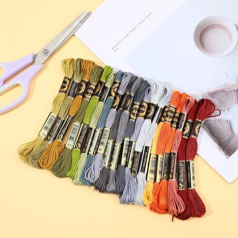 20 Skeins 174 Yards Embroidery Floss Thread, Variegated Floss 6 Strands Gradient Friendship Bracelet String Cross Stitch Threads for Jewelry Making Bracelet Stitching Craft Supply in Saudi Arabia