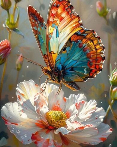 Adult Paint by Number Kits,The Theme of Flowers and Butterflies, Relaxing DIY Paint by Numbers kit for Adults,Acrylic Painting for Gift Home Wall Decor (16×20in) in Saudi Arabia