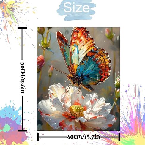 Adult Paint by Number Kits,The Theme of Flowers and Butterflies, Relaxing DIY Paint by Numbers kit for Adults,Acrylic Painting for Gift Home Wall Decor (16×20in) in Saudi Arabia
