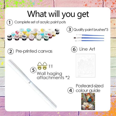 Adult Paint by Number Kits,The Theme of Flowers and Butterflies, Relaxing DIY Paint by Numbers kit for Adults,Acrylic Painting for Gift Home Wall Decor (16×20in) in Saudi Arabia