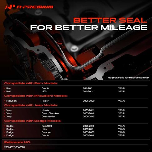 مجموعة حشية غطاء صمام المحرك A-Premium متوافقة مع دودج، جيب، ميتسوبيشي، رام موديل - 2005-2012 - 1500، جراند شيروكي، داكوتا، رايدر، ليبرتي، كوماندر، رام 1500، دورانجو، نيترو، V6 3.7 لتر in Saudi Arabia