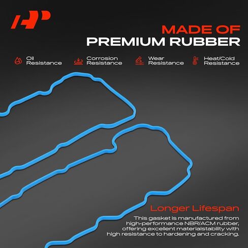 مجموعة حشية غطاء صمام المحرك A-Premium متوافقة مع دودج، جيب، ميتسوبيشي، رام موديل - 2005-2012 - 1500، جراند شيروكي، داكوتا، رايدر، ليبرتي، كوماندر، رام 1500، دورانجو، نيترو، V6 3.7 لتر in Saudi Arabia