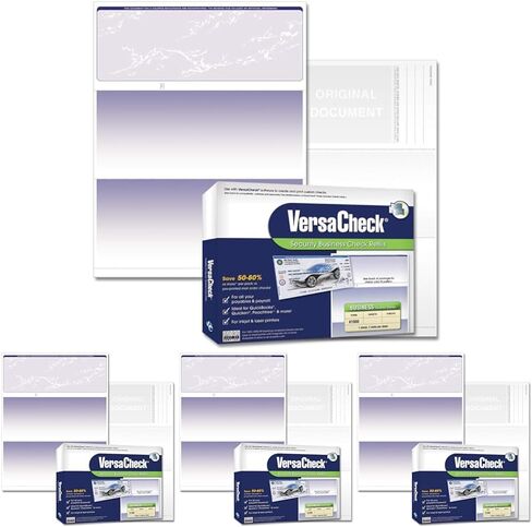 VersaCheck Secure Checks - 500 Blank Business Voucher Checks - Blue Prestige - 500 Sheets Form #1000 - Check on Top in Kuwait
