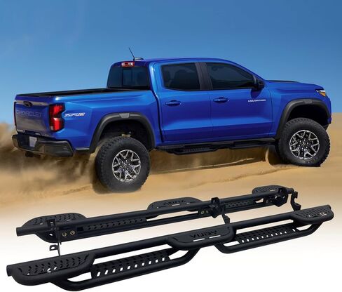 Drop Down Side Step Bars Running Boards Compatible with 2015 2016 2017 2018 2019 2020 2021 2022 2023 2024 2025 Chevrolet Colorado/GMC Canyon Double Cab in Saudi Arabia