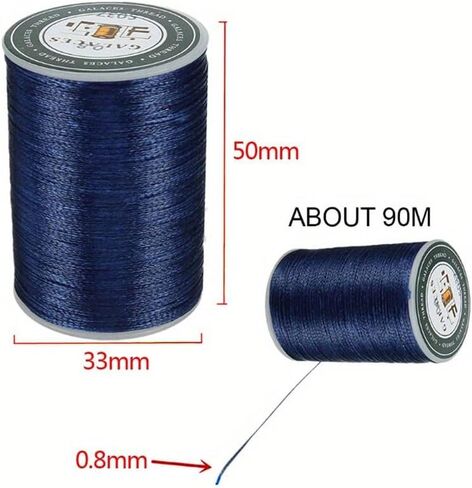 90 MetersDIY Sewing Thread Polyester Cord Waxed Leather 0.8mm Tool Hand Stitching (S036) in Saudi Arabia