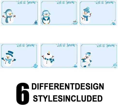 Whaline 120Pcs Christmas Name Tag Stickers Blue Winter Snowman Self Adhesive Decals Blank Name Labels for Home Classroom Office in Saudi Arabia
