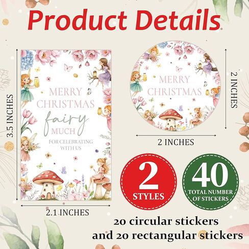 Christmas Stickers, Nutcracker Ballet Gift Tags, 20 Round & 20 Rectangle Writable Self-Adhesive Holiday Labels, Perfect for Party Favor Supplies, Present Wrapping, DIY Handcraft-A08 in Saudi Arabia