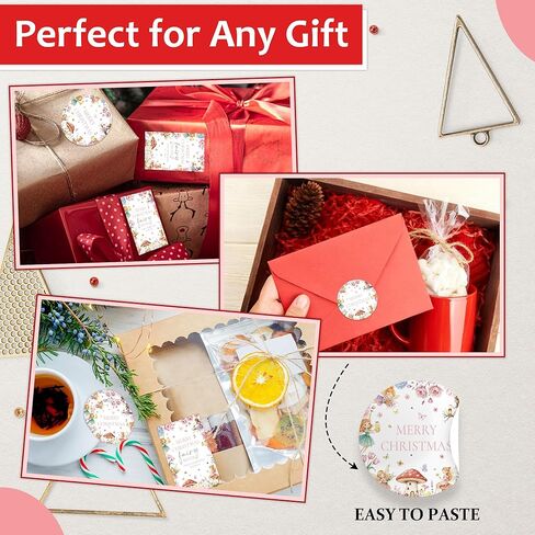 Christmas Stickers, Nutcracker Ballet Gift Tags, 20 Round & 20 Rectangle Writable Self-Adhesive Holiday Labels, Perfect for Party Favor Supplies, Present Wrapping, DIY Handcraft-A08 in Saudi Arabia