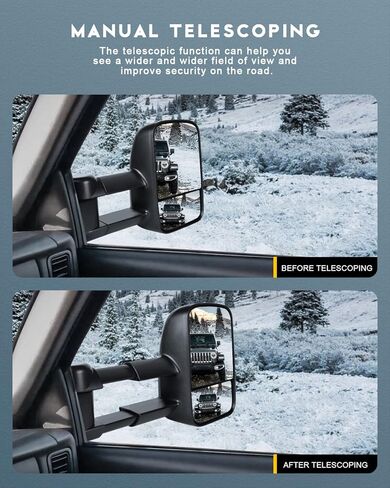 OCPTY Pair Set Power Adjusted Heated View Towing Mirrors for 1999 2000 2001 2002 for Chevy for GMC Silverado Sierra for Chevy for GMC Suburban Tahoe Yukon XL Yukon Black Tow Mirror in Kuwait