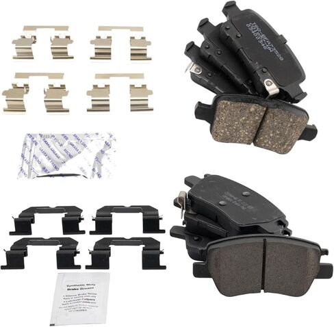 Front and Rear Brake Pad Set Ceramic Hardware Compatible with 2017-2021 Chevrolet Bolt EV 2016-2019 Cruze 2016-2019 Volt in Saudi Arabia