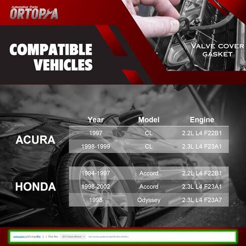 مجموعة حشية غطاء صمام المحرك بديلة لـ 2003-2009 Honda Accord Odyssey Pilot Ridgeline Acura RL TL MDX 3.0L 3.5L V6 VS50607R 12030-RJA-010 12341-RCA-A00 12030-RCA-A00 in Kuwait