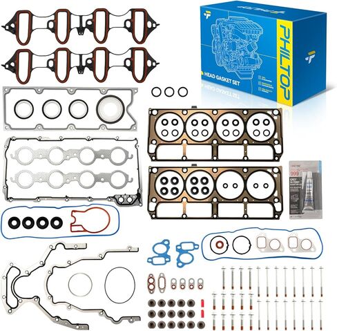 PHILTOP HS26389PT Head Gasket Set, Compatible with 2007-2011 Colorado, 2007-2011 Canyon, 2007-2008 i-290 2.9L, Cylinder Head Gasket Kits with Bolts - 28PCS in Saudi Arabia