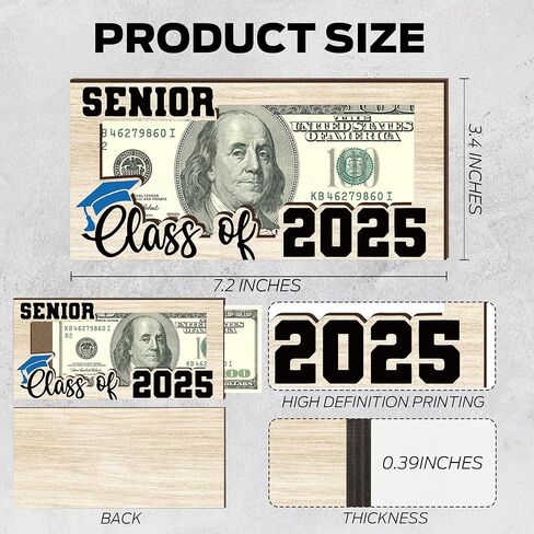 Graduation Money Holder Gift, 2 Set Wooden Box Cash, Class of 2025 Senior Money Gift, 2025 Graduation Wood Cash Holder Gifts for Him or Her, Party Decoration-A16 in Saudi Arabia