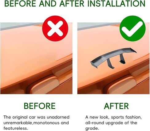 3Pcs Black Car Spoiler Wings,which can be Used for improving Your car's Aerodynamics, reducing Drag, and Increasing Fuel Efficiency. in Saudi Arabia