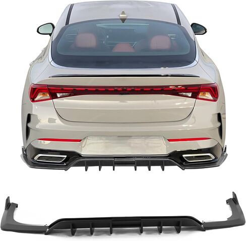 IKON MOTORSPORTS, Rear Bumper Lip Compatible with 2021-2024 Kia K5 GT-Line, Gloss Black PP Rear Diffuser Lip Spoiler Splitter Bodykit in Saudi Arabia