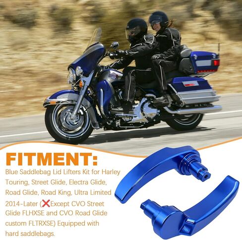 Blue Saddlebags Latch Kit Saddle Bags Latches Lifter & 2Pcs Seat Bolt Screw for Harley Touring, Street Glide, Road Glide, Electra Glide, Road King 2014-2025 Model in Saudi Arabia