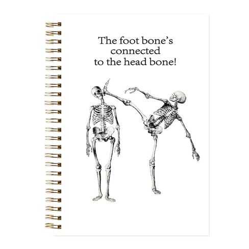 ZXAZXA 8.3x5.5 inch Spiral Notebooks 160 Pages Funny Anatomy Medical Student Assistant Gift Taekwondo Gift for Gothic Skeleton Lover in Saudi Arabia