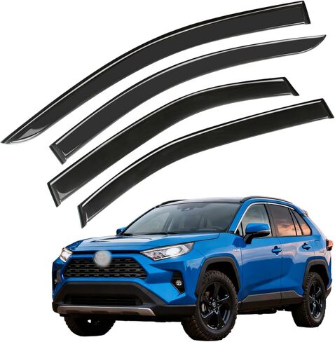 حاجب نافذة لسيارة Toyota RAV4 2019-2025، شريط حماية من المطر مزود بشريط حماية إضافي متين من الشمس والرياح الجانبية لتهوية النافذة in Kuwait