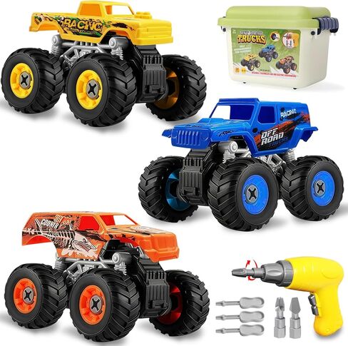 Take Apart Monster Truck Toys for Kids 3 4 5 6 7 8 Year Old Boys – STEM Learning Building Toy with Electric Drill & Storage Box Gift Birthday Christmas for Boys Girls Kids Toddlers in Saudi Arabia