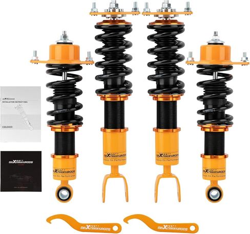 maxpeedingrods Coilovers for Mazda RX-8 2004-2011، دعامات طقم تعليق Coilovers قابل للتعديل للارتفاع، ممتص الصدمات المسبق، مجموعة خفض، ذهبي in Saudi Arabia
