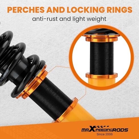 maxpeedingrods Coilovers for Mazda RX-8 2004-2011، دعامات طقم تعليق Coilovers قابل للتعديل للارتفاع، ممتص الصدمات المسبق، مجموعة خفض، ذهبي in Saudi Arabia