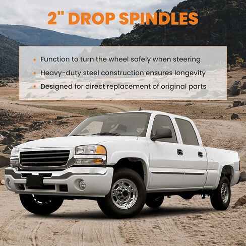 maXpeedingrods 2" Front Drop Spindles for Chevy Silverado/GMC Sierra 1500 1999-2007, for Avalanche Suburban Tahoe Yukon/XL in Saudi Arabia