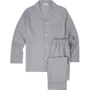 Noble Mount 100% Linen Men's Pajama Set for Summer