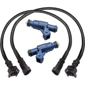 Somusen 2 PCS Fuel Injector with Pigtail Harness Compatible with Polaris Ranger RZR Sportsman 700 800, Replace OEM# 1202863 1253558 100-4332