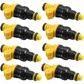 Set of 8 Fuel injectors 4 Holes for Ford F150 F250 F350 E150 E250 E350 E450 Mustang Expedition Excursion Crown Victoria Bronco Econoline Lincoln 4.6 5.0 5.4 5.8 V8 0280150943