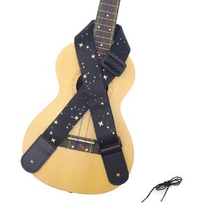 RAUYIVANY Ukulele strap, polyester fiber star pattern Hawaiian Colored Woven Ukulele Shoulder Strap adjustable length 28-50 in for ukulele and small guitar