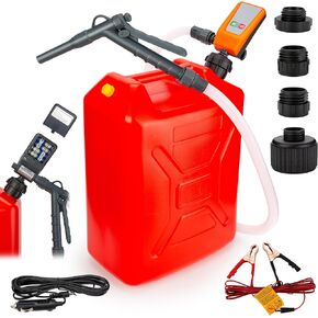 Efficient Oil Gas Pump - AA Battery Powered, Quick Flow Control & Stop, Extra Long Hose, Portable Gas Fuel Transfer Pump for Oil, Diesel, Gasoline - Reliable and Convenient