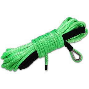 Synthetic Winch Rope 1/4 Inch x 50 ft 8000LBs Winch Rope Cable with Black Protecing Sleeve for ATV UTV SUV Winches Line Cable Rope (Grey)
